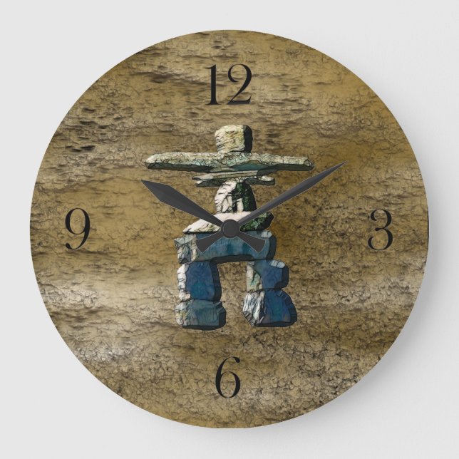 Inukshuk & Rock Texture Clock (Front)