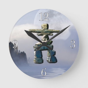 Inukshuk & Wilderness Moon Art Clock