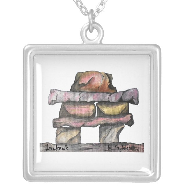 Inuksuk Silver Plated Necklace (Front)