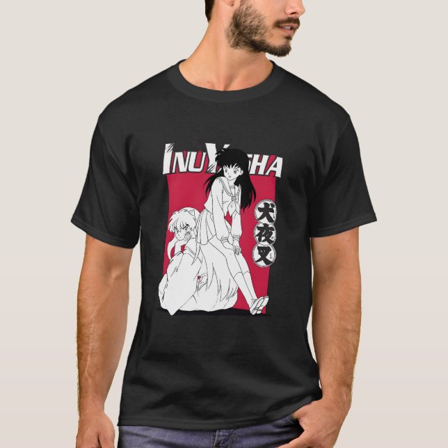 Inuyasha Kagome Sitting On Inuyasha T-Shirt (Front)