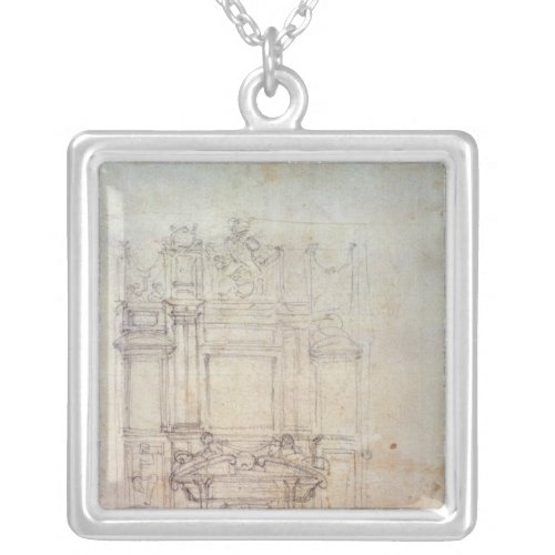 Inv L859 6_25_823 R  Design for a tomb Silver Plated Necklace