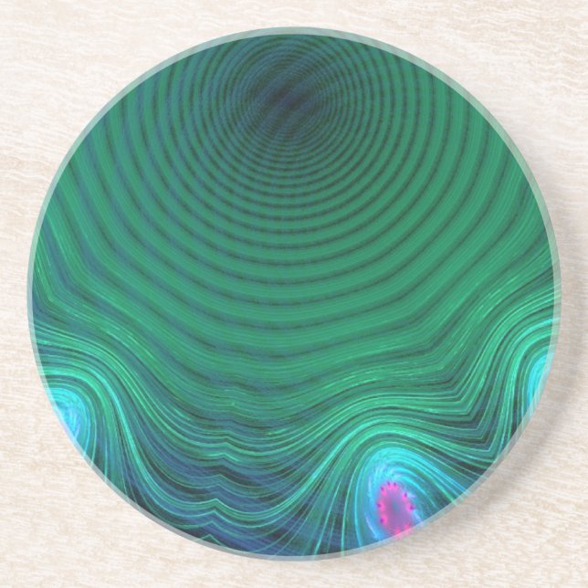 Invading Green Time Abstract Coaster (Front)