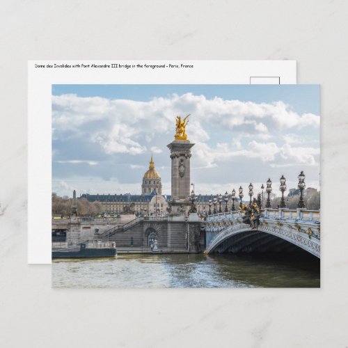 Invalides and Pont Alexandre III bridge _ Paris Postcard