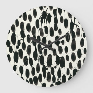 Invariable I Black Watercolor Large Clock