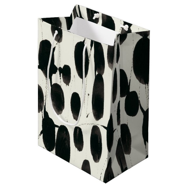 Invariable I | Black Watercolor Medium Gift Bag (Front Angled)