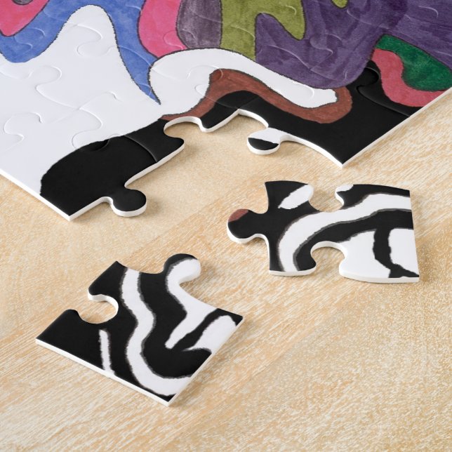 "Invasion" Abstract Art Jigsaw Puzzle (Side)