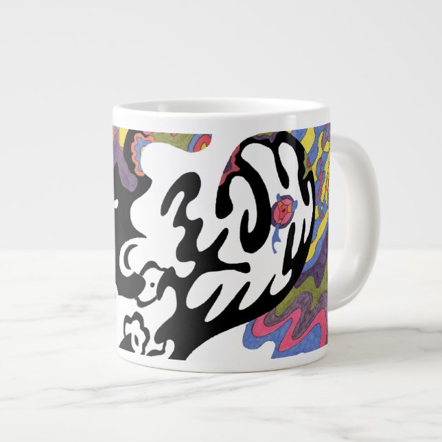 "Invasion" Abstract Art Large Coffee Mug (Front Right)