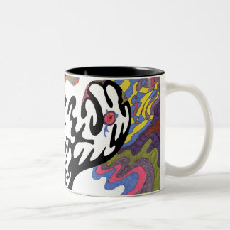 "Invasion" Abstract Art Two-Tone Coffee Mug