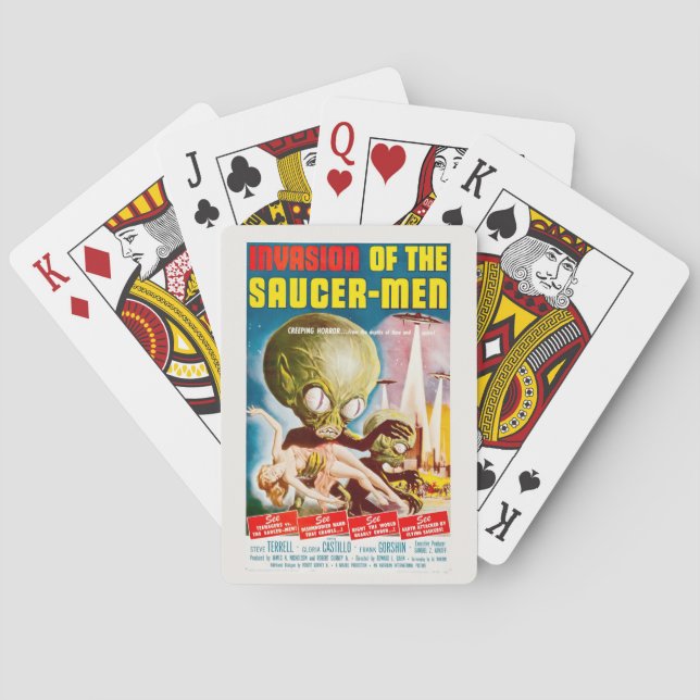 Invasion Of The Saucer-Men Classic Sci-Fi Horror Poker Cards (Back)