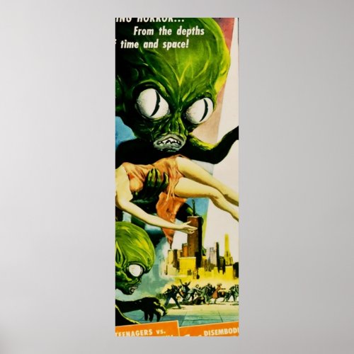 INVASION OF THE SAUCER MEN Retro Alien Sci Fi Vint Poster