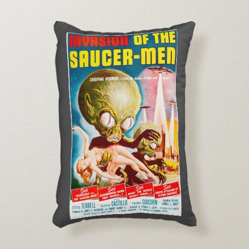 Invasion Of The Saucer_Men Sci_Fi Horror Movie Accent Pillow