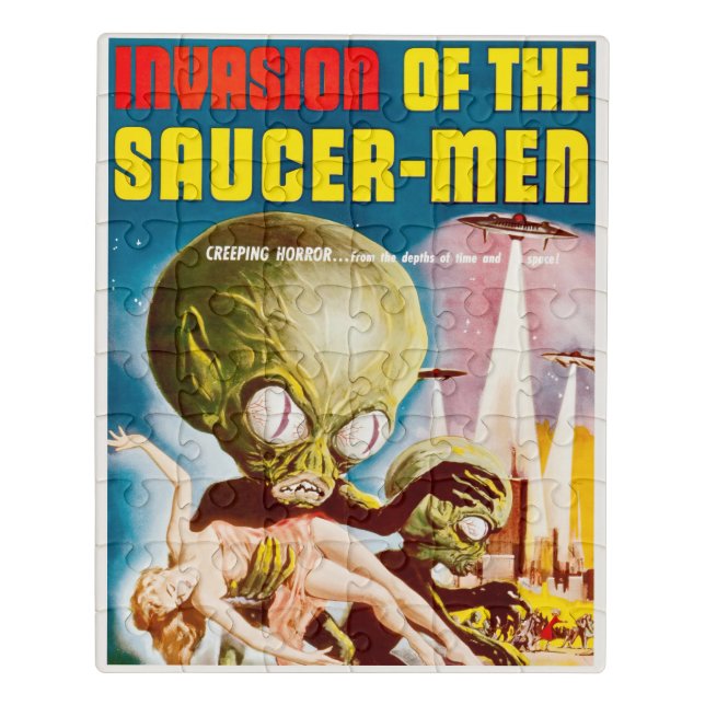 Invasion Of The Saucer-Men Sci-Fi Horror Movie Jigsaw Puzzle (Puzzle Vertical)