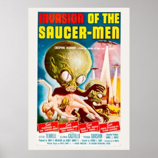 Invasion Of The Saucer-Men Sci-Fi Horror Movie Poster