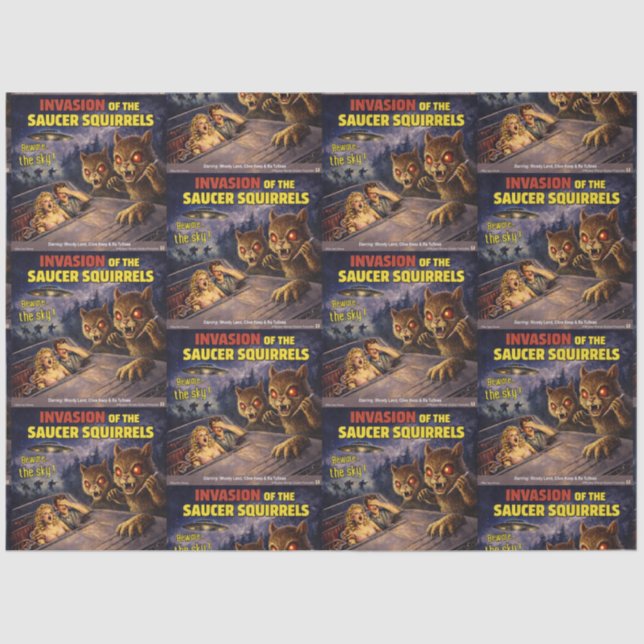 Invasion of the Saucer Squirrels Tissue Paper (Front)