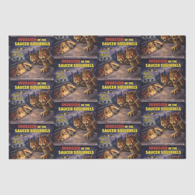 Invasion of the Saucer Squirrels Tissue Paper (Front)