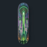 Invasion Ride Edition 3 Skateboard<br><div class="desc">Prepare for an out-of-this-world ride with this Alien Invasion Scene skateboard deck! This high-energy, sci-fi-inspired design features hovering UFOs, eerie green lights, and shadowy extraterrestrials descending upon Earth. The sky is illuminated with mysterious beams, creating a cinematic, action-packed scene. With a mix of colors, retro sci-fi vibes, and apocalyptic energy,...</div>