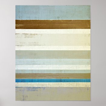 'invent' Blue And Beige Abstract Art Poster by T30Gallery at Zazzle