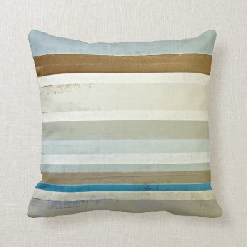 'invent' Blue And Beige Abstract Art Throw Pillow by T30Gallery at Zazzle