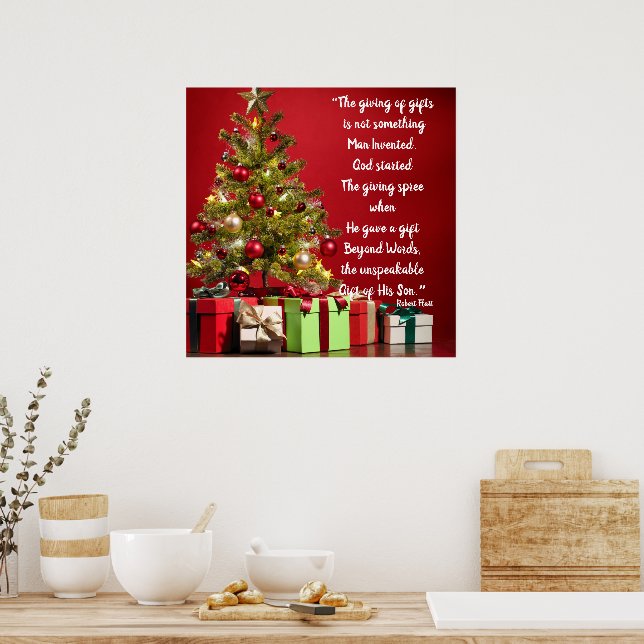 Inventor of Gift Giving, God Gave His Son Poster (Kitchen)