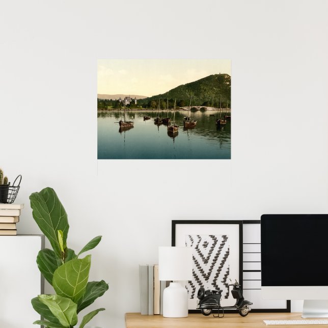 Inverary Castle and Bridge Scotland archival print (Home Office)