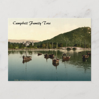 Inverary Castle and Bridge, Scotland Postcard