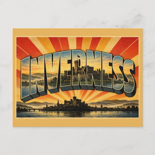 Inverness Scotland Vintage Travel Art Postcard