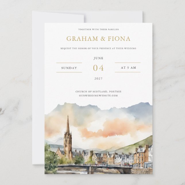 Inverness Watercolor Invitation (Front)