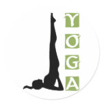 Inversion Yoga Pose Classic Round Sticker
