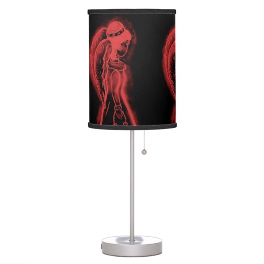 Inverted Angel in Black and Red Table Lamp (Left)