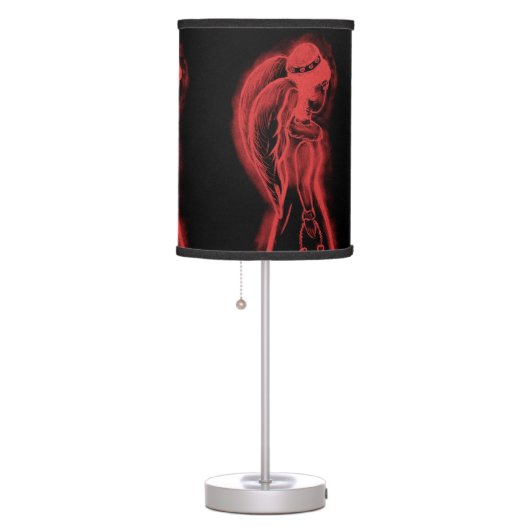 Inverted Angel in Black and Red Table Lamp (Right)