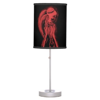 Inverted Angel in Black and Red Table Lamp | Zazzle