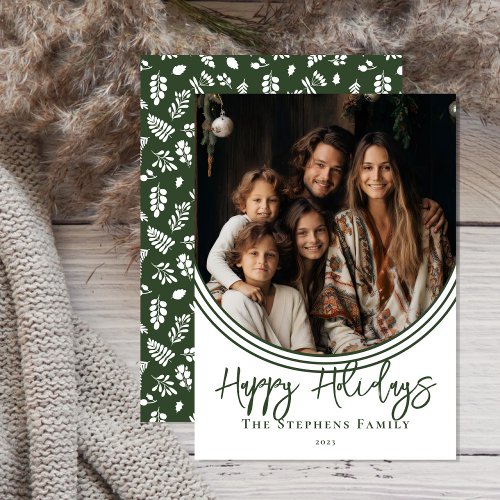 Inverted Arch Trendy Happy Holidays Photo Holiday Card
