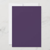 Inverted Arch Trendy Script Graduate Photo Purple Invitation (Back)