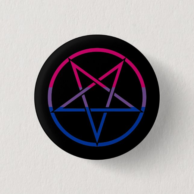Inverted bisexual flag pentagram button (Front)
