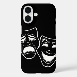 Inverted Black And White Comedy And Tragedy Masks iPhone 16 Case