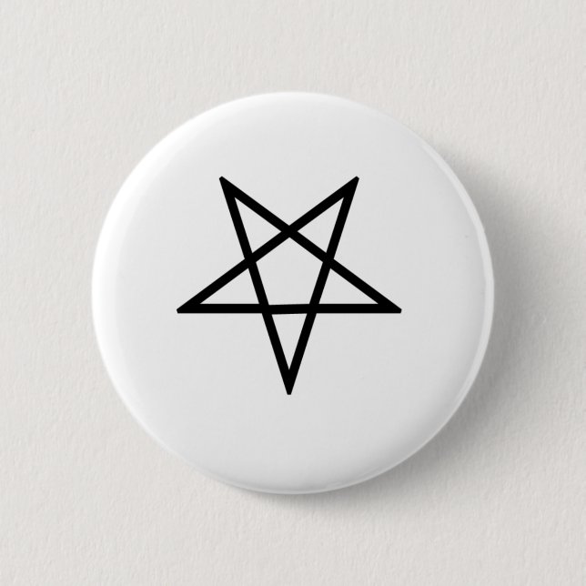 Inverted Black Pentagram Pinback Button (Front)