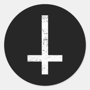 Inverted Cross Goth Classic Round Sticker
