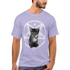 Inverted Cross & Pentagram Cat T-shirt | Zazzle