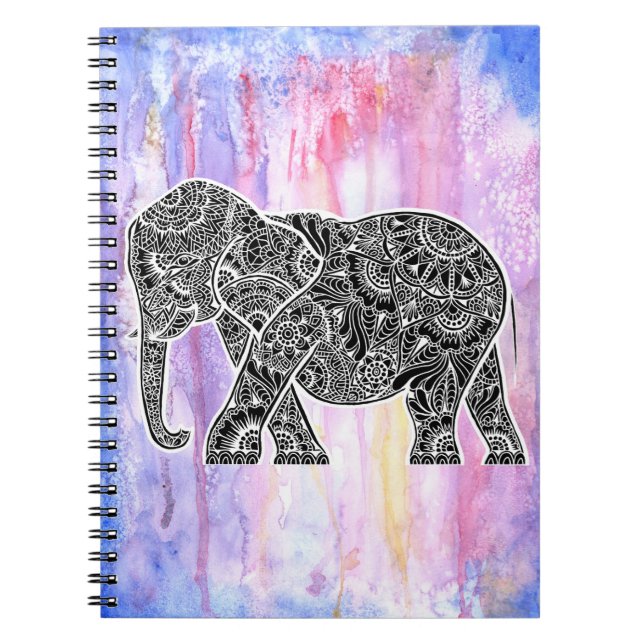 Inverted Elephant on Watercolor Notebook (Front)