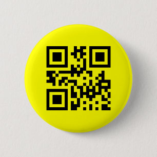 Inverted ☻ Happy Face -- QR Code Pinback Button