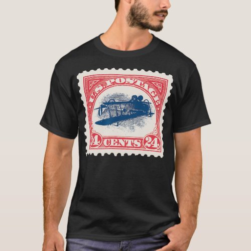 Inverted Jenny Stamps 24 Cent Rare 1918 US Postage T_Shirt