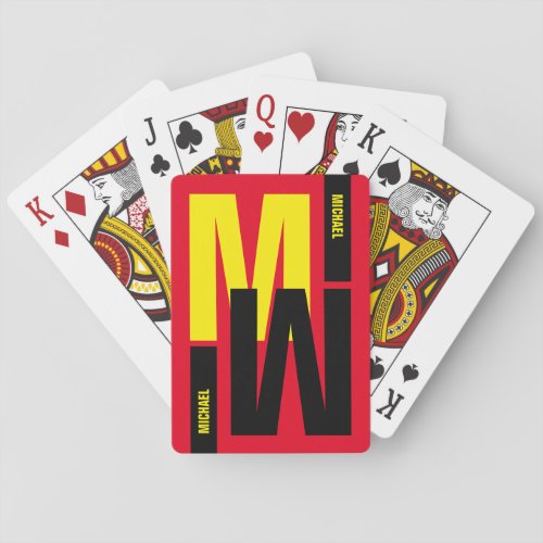 inverted Monogram initial  name Poker Cards