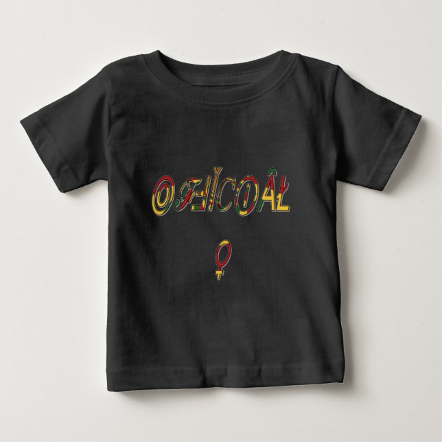 Inverted "OFFICIAL" Female Symbol Art Print Baby T-Shirt (Front)