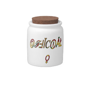 Inverted "OFFICIAL" Female Symbol Art Print Candy Jar