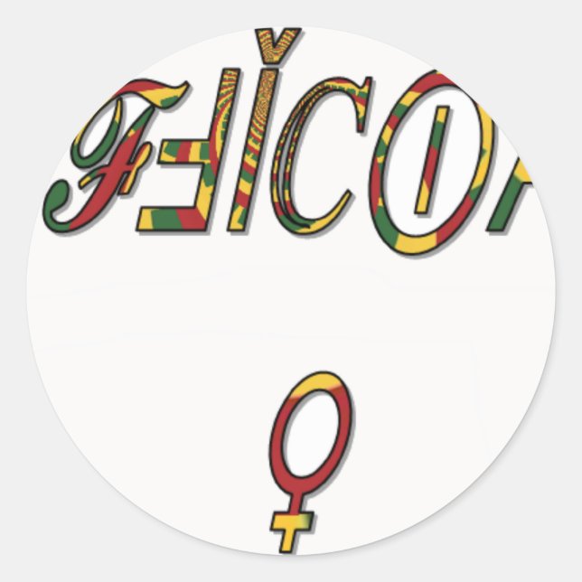 Inverted "OFFICIAL" Female Symbol Art Print Classic Round Sticker (Front)