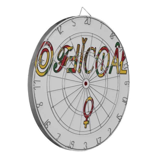 Inverted "OFFICIAL" Female Symbol Art Print Dartboard (Front Left)