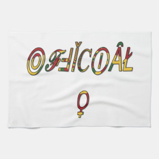 Inverted "OFFICIAL" Female Symbol Art Print Kitchen Towel
