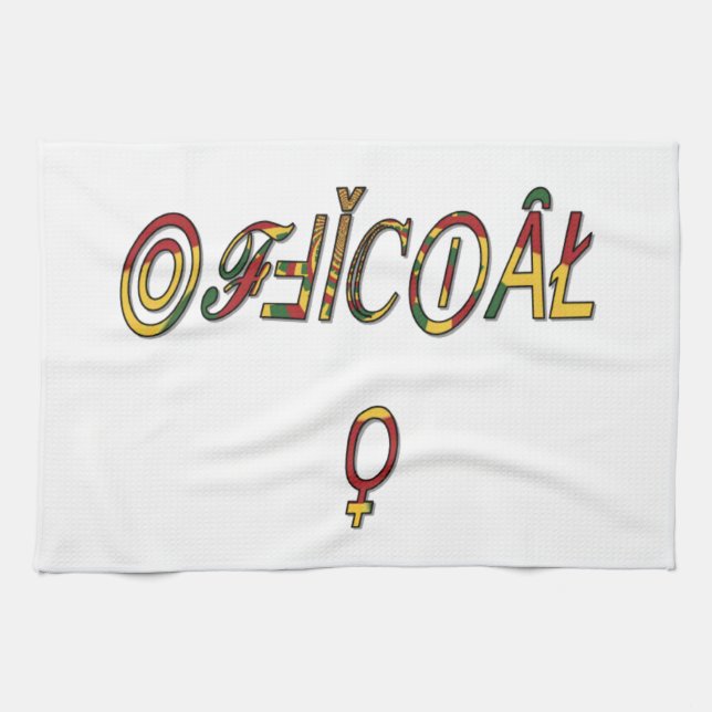 Inverted "OFFICIAL" Female Symbol Art Print Kitchen Towel (Horizontal)