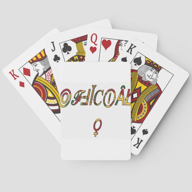 Inverted "OFFICIAL" Female Symbol Art Print Poker Cards (Back)