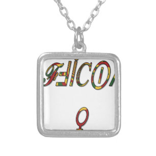 Inverted "OFFICIAL" Female Symbol Art Print Silver Plated Necklace